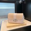 Summer simple  new trendy fashion contrasting color splicing shoulder crossbody hardware decoration small square bag women