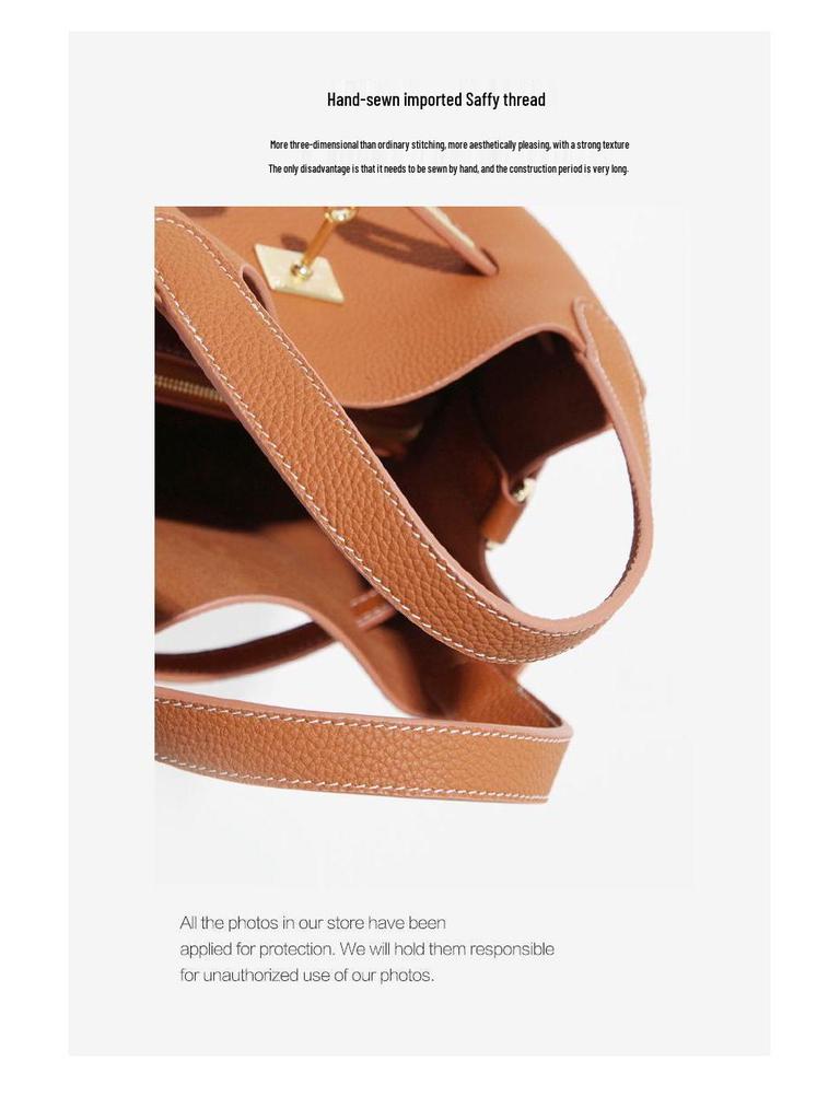 Bolsa de Hombro y Cruzada Sencilla para Mujer 2025 Verano Diseño Coreano de Nicho Bolso Cubo de Gama Alta