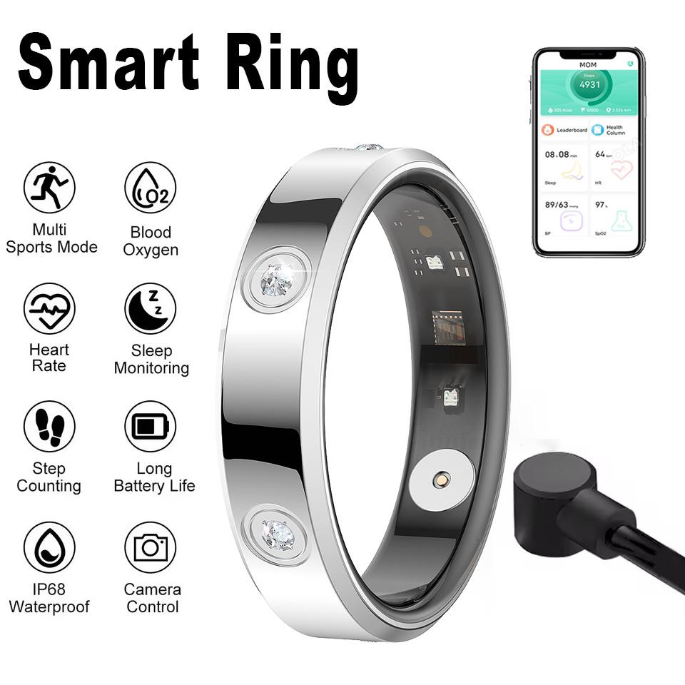 Smart Ring Heart Rate Sleep Blood Pressure Blood Oxygen Body Temperature Monitoring  New Multi-Sport Mode Smartring Women