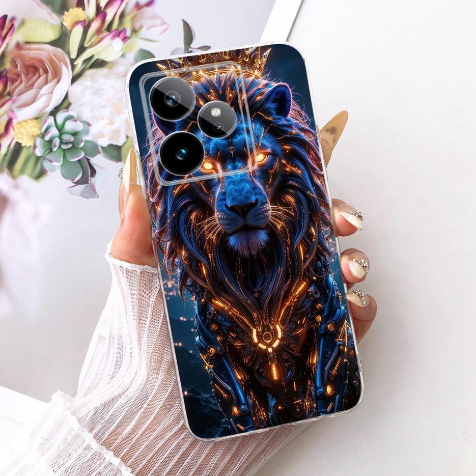 For Realme GT 7 GT7 T 5G Case RMX5061 Cute Lion Fashion Painted Cover Soft Silicone Phone Case For Realme GT 7 Pro GT7T 5G Shell