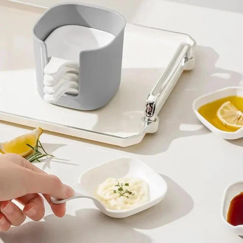 6 Pieces Sauce Serving Bowls with Stacked Storage Box Dipping Bowls with Handle for Candy Dessert Appetizer Nuts Seasonings