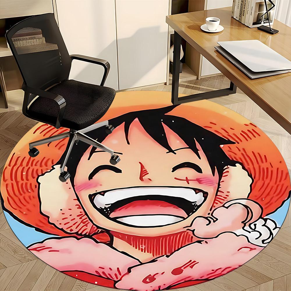 One Piece Luffy Office Round Area Rug, Indoor Mat Suitable For Office,Bedroom Living Room Home Decor, Room Deco A0908130