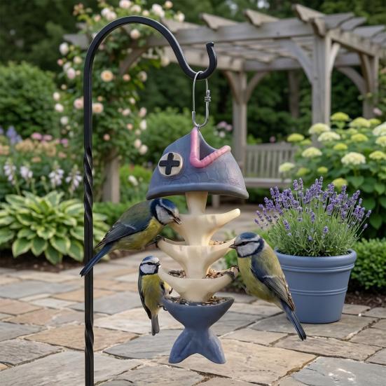 Fischgräten-Vogelfutterspender, Dekorativer Gartenvogelfutterspender, Hängender Fischgräten-Vogelfutterspender, Terrasse Hinterhof Outdoor-Dekoration, Geschenk für Vogelliebhaber