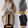 2023 Autumn/Winter European & American Women's Sexy Solid Color Loose Hooded Zipper Top