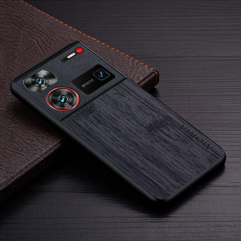 Case for Nubia Z70 Ultra Z60S Pro Z60 Ultra funda bamboo wood pattern Leather cover Luxury coque for Nubia Z60 Ultra case capa