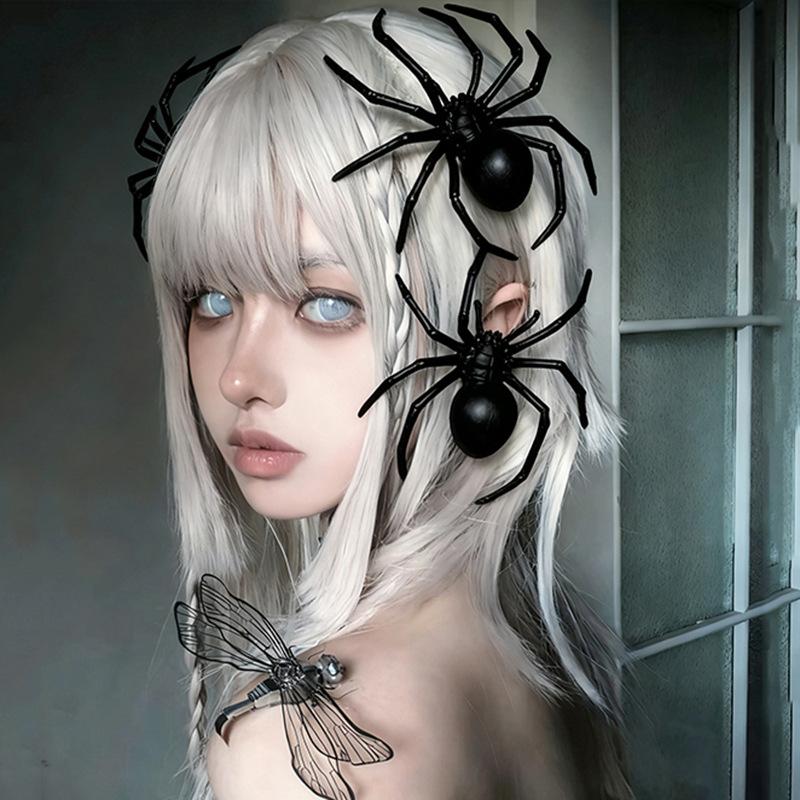 Versatile Halloween Simulation Spider Hair Clip Black Realistic Prank Prop for Hair Costume Halloween Party Home Decor