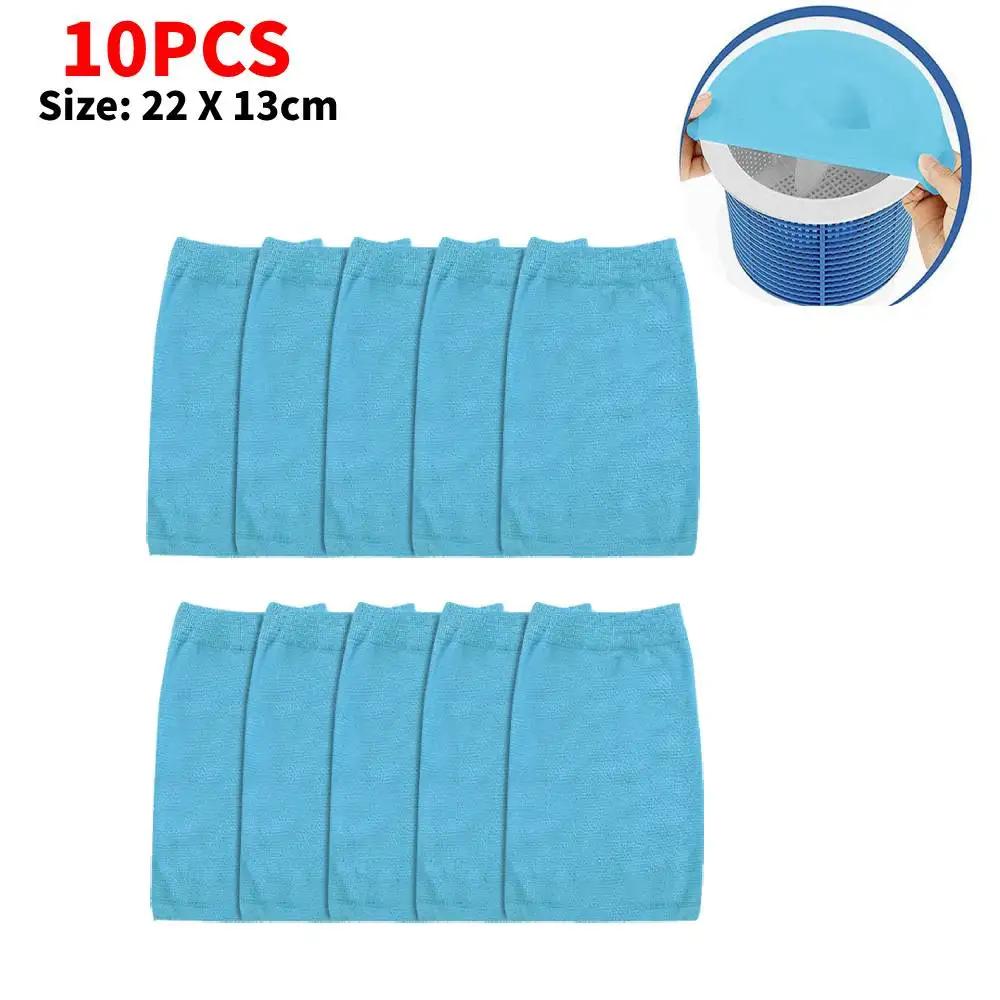 10/20/50/100pcs Filter Storage Pool Skimmer Socks Nylon Swimming Pool Filter Socks For Baskets Skimmers White Pool Supply