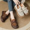 Ganzkalbsleder Sommer Neu Atmungsaktiv Lässig Lochschuhe Hohl Mutter Schuhe Rutschfest Muffin Dicksohlige Ledersandalen Damen