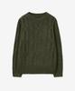LADY VOLUME Wool Bokashi Crew Neck Round Knit_Khaki