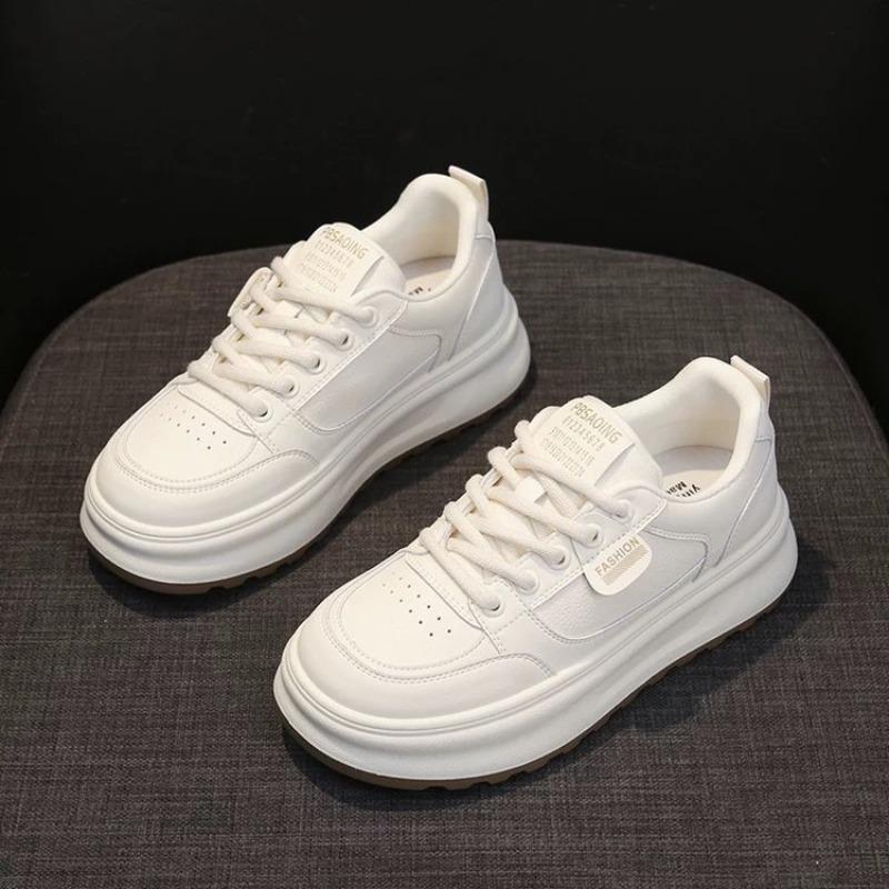 Muffin thick soft sole white shoes autumn new sports and leisure versatile board shoes heightening flat baseplate shoes
