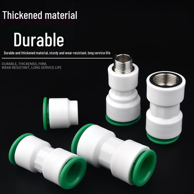 PPR Water Pipe Quick Connector, 4 & 6 Points, No-Melt, Direct Plug-In, 20/25 PE for Cold/Hot Water