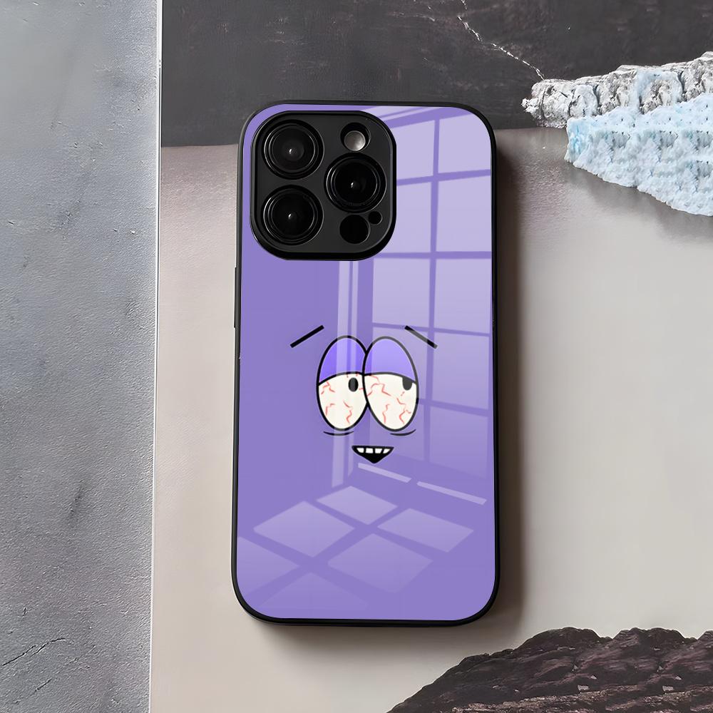 S-South Cute P-Park Phone Case For IPhone 17 Air 16 E Pro Max 15 14 13 Mini 12 Pro 11 Max Plus Black Glass Cover