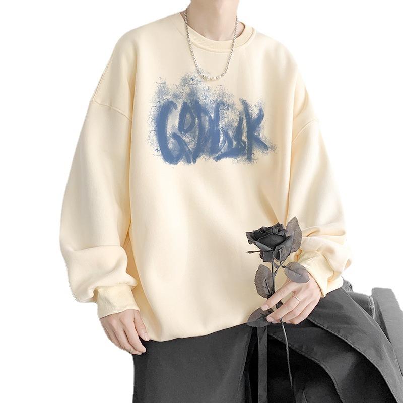 Sweater Men's Spring and Autumn Round Neck Pullover Large Size Men's Loose Men's Jacket Sports Long-sleeved Bottoming Shirt Men's Top