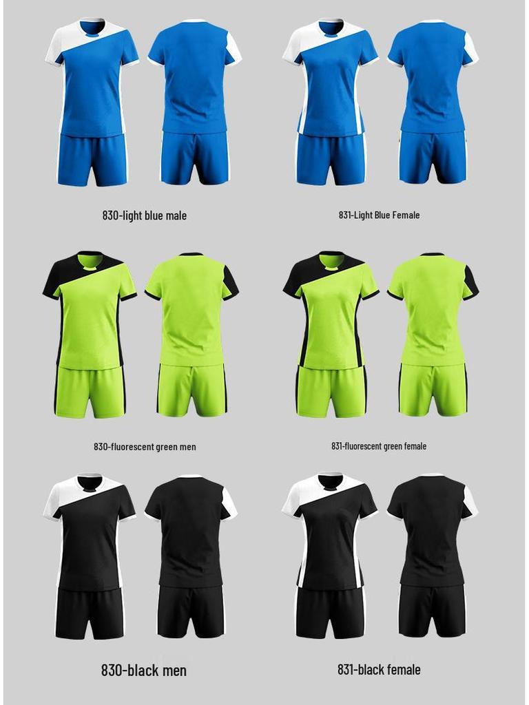 Women's & Men's Volleyball Team Uniform Set - Short-Sleeved, Professional Training Suit with Printed Numbers