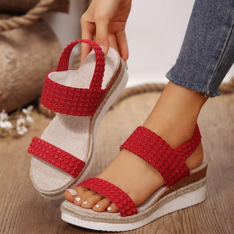 2024 New Shoes Summer Plus Size Elegant Women's Sandals Solid Color Outdoor Wedge Footwear Women Sandals Female platform shoes