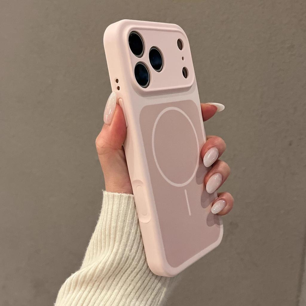 Applicable To iPhone17ProMax Mobile Phone Case Two-color Liquid Silicone Magnetic Suction Apple 16ai Button All-inclusive Lens