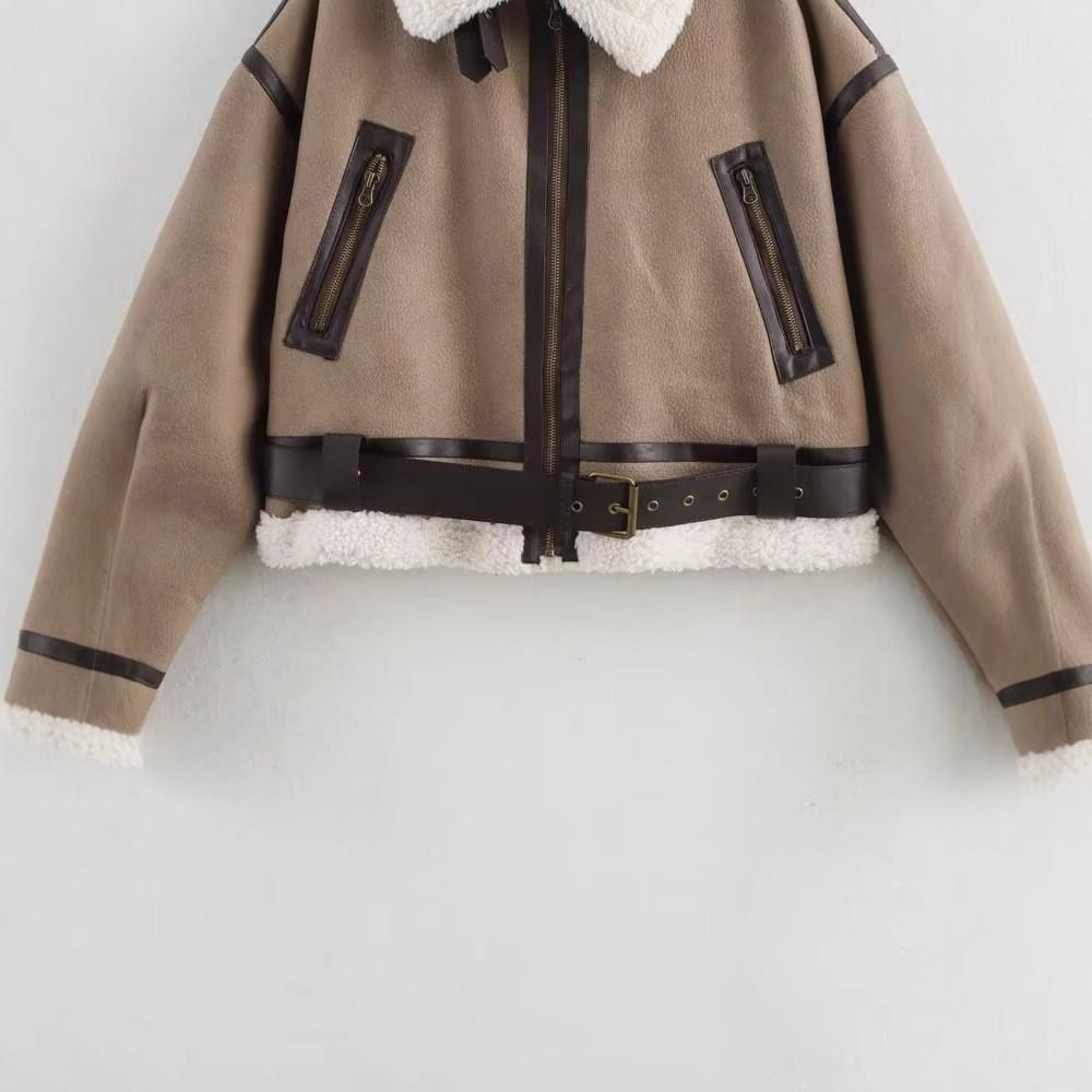 European and American style, new women's clothing, fashionable, versatile, retro fur integrated short jacket
