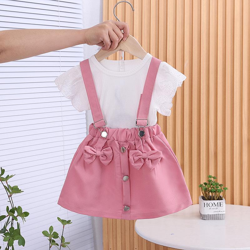 New Summer Baby Clothes Kids Girls Clothing Suit Children T-Shirt Skirt 2Pcs/Sets Toddler Casual Costume Infant Tracksuits