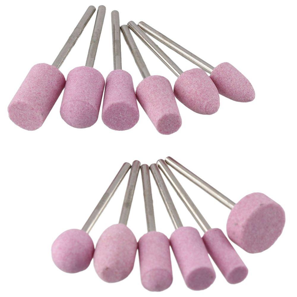 12 Pcs Abrasive Mounted Stone Grinding Wheel Head Quartz Nail Polishing Head Nail Polishing Machine Electric Polishing Head Set