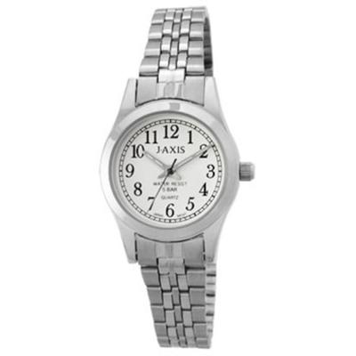 J-AXIS Women's NAL53-S (Easy-to-See Quartz Women's Sun Flame) Round Watch Silver Alloy Analog