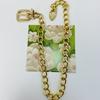 Gold Chunky Chain Choker Necklace with Lock Pendant Punk Hip Hop Jewelry for Women