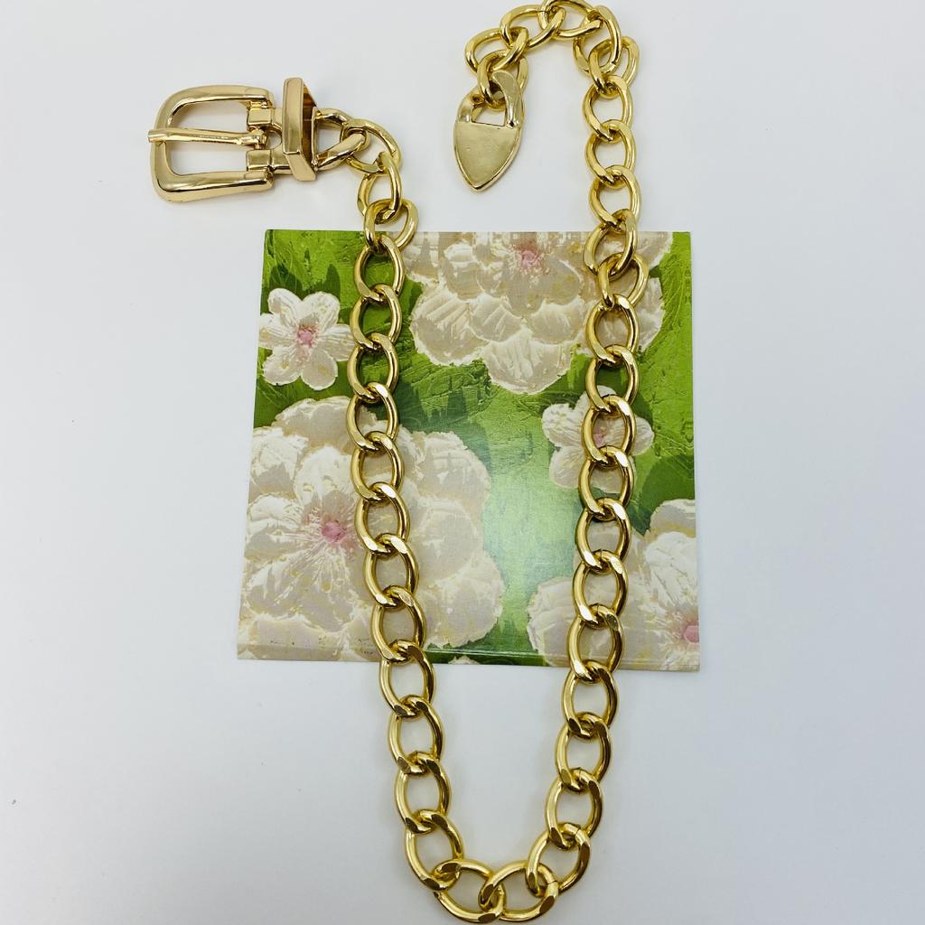 Gold Chunky Chain Choker Necklace with Lock Pendant Punk Hip Hop Jewelry for Women