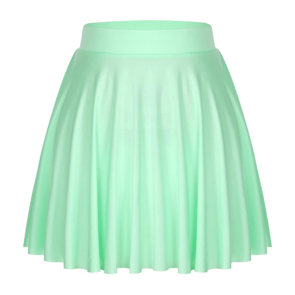 Falda de Color Sólido con Volantes para Mujer: Falda Acampanada Casual con Cintura Elástica para Ropa de Estar en Casa Ropa Deportiva