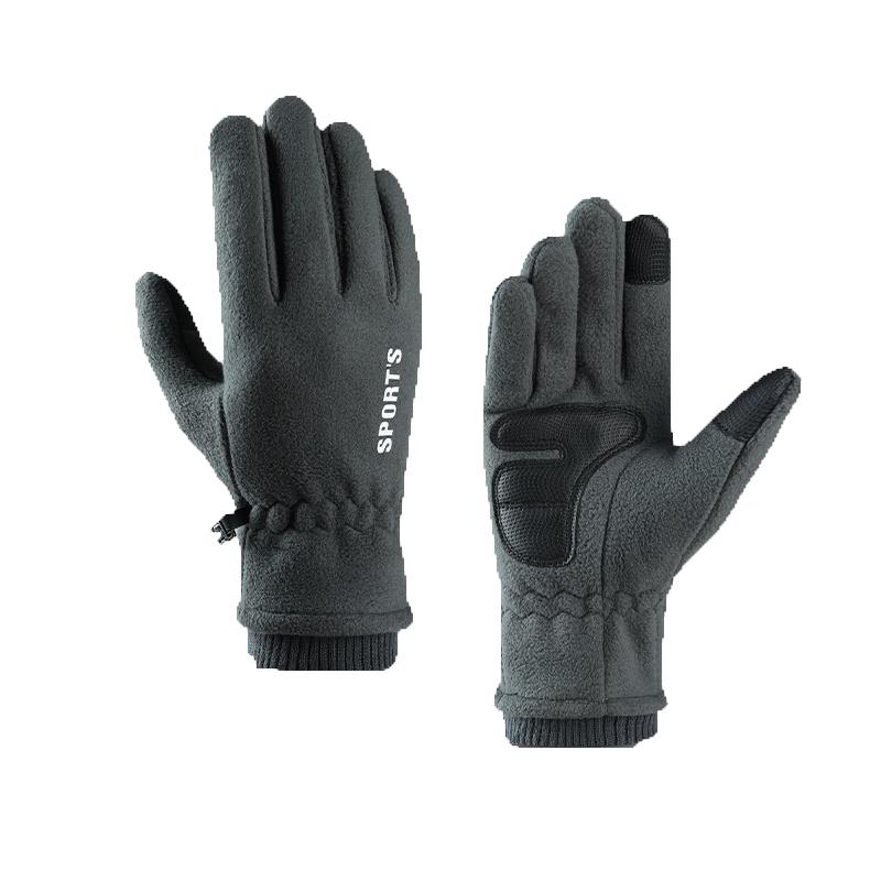

ZHINAI Unisex Outdoor Cycling Fleece Full-Finger Gloves Random Color