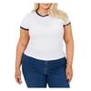Womens/Ladies Contrast Detail Plus T-Shirt