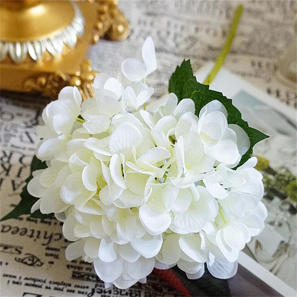 

3/6PCS 22.83in White Embroidered Hydrangea Flowers Fake Plastic Stems for Wedding Party Office, Spring Summer Home Decor 1Pc белый