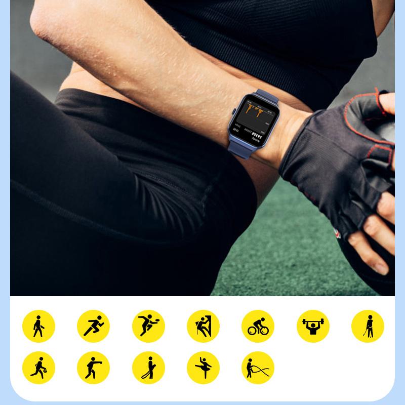 1,96 Zoll Bluetooth Anruf Smartwatch Herren Sport Schlaf Herzfrequenzmonitor Smartwatches Damen 100+ Sportmodelle Musik abspielen Gesundheit