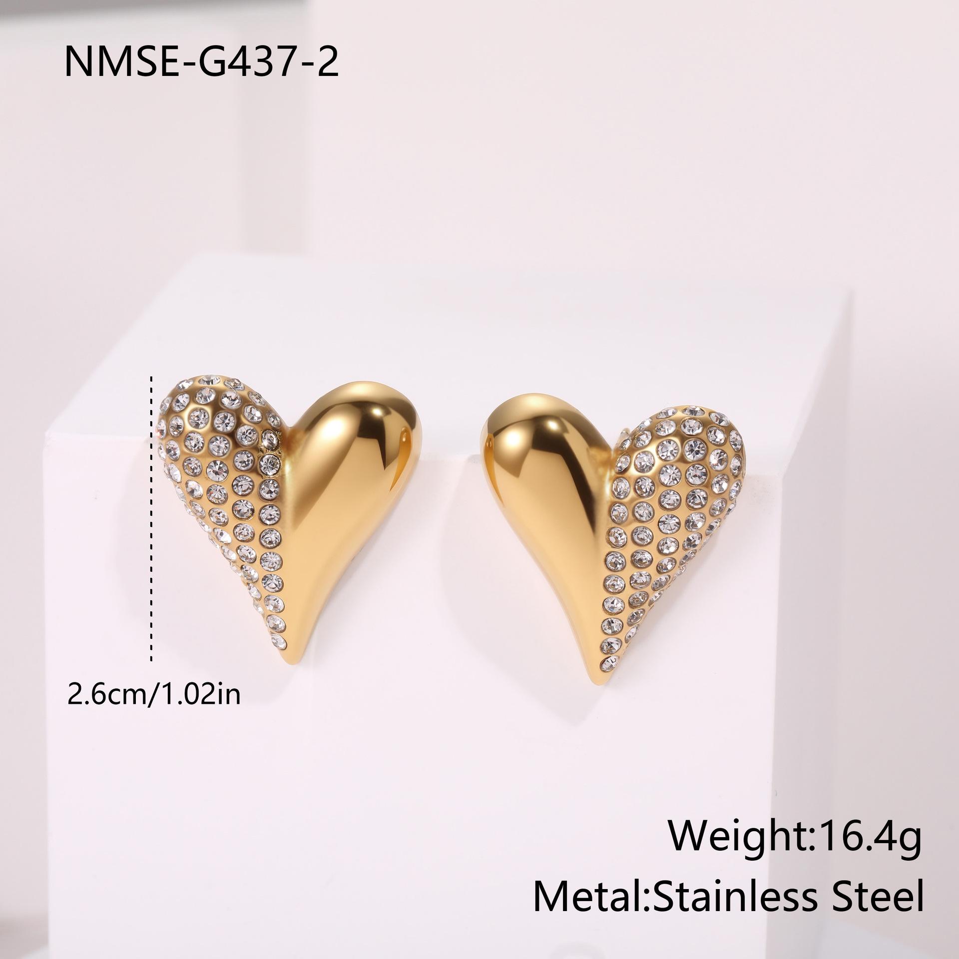 GEMCHIC Women s Stainless Steel Heart Shaped Cubic Zirconia Stud Earrings 18K Gold Plated Fashion Elegant Drop Earrings