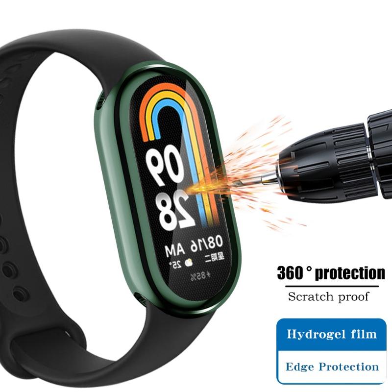 Soft Protective Cover for Xiaomi Mi Band 8 Case Full Screen Protector Shell Bumper Plated Case SmartWatch Accessories for Xiaomi