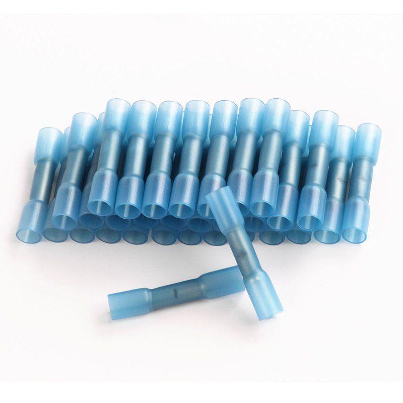 

20/50 шт. Термозбіжні з єднувачі Ізольовані Водонепроникні Клемні наконечники Обтискні Кільцеві Електричні З єднувачі для Дротів 22-18 AWG 20pcs синій