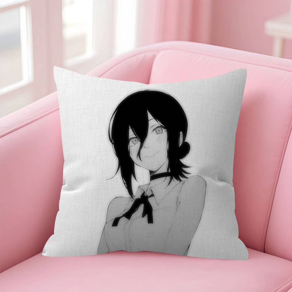 Anime CChainsaw Man The Movie Reze Arc Cushion Cover Inches Farmhouse Decor Home Throw Pillow Covers For Couch Decorations