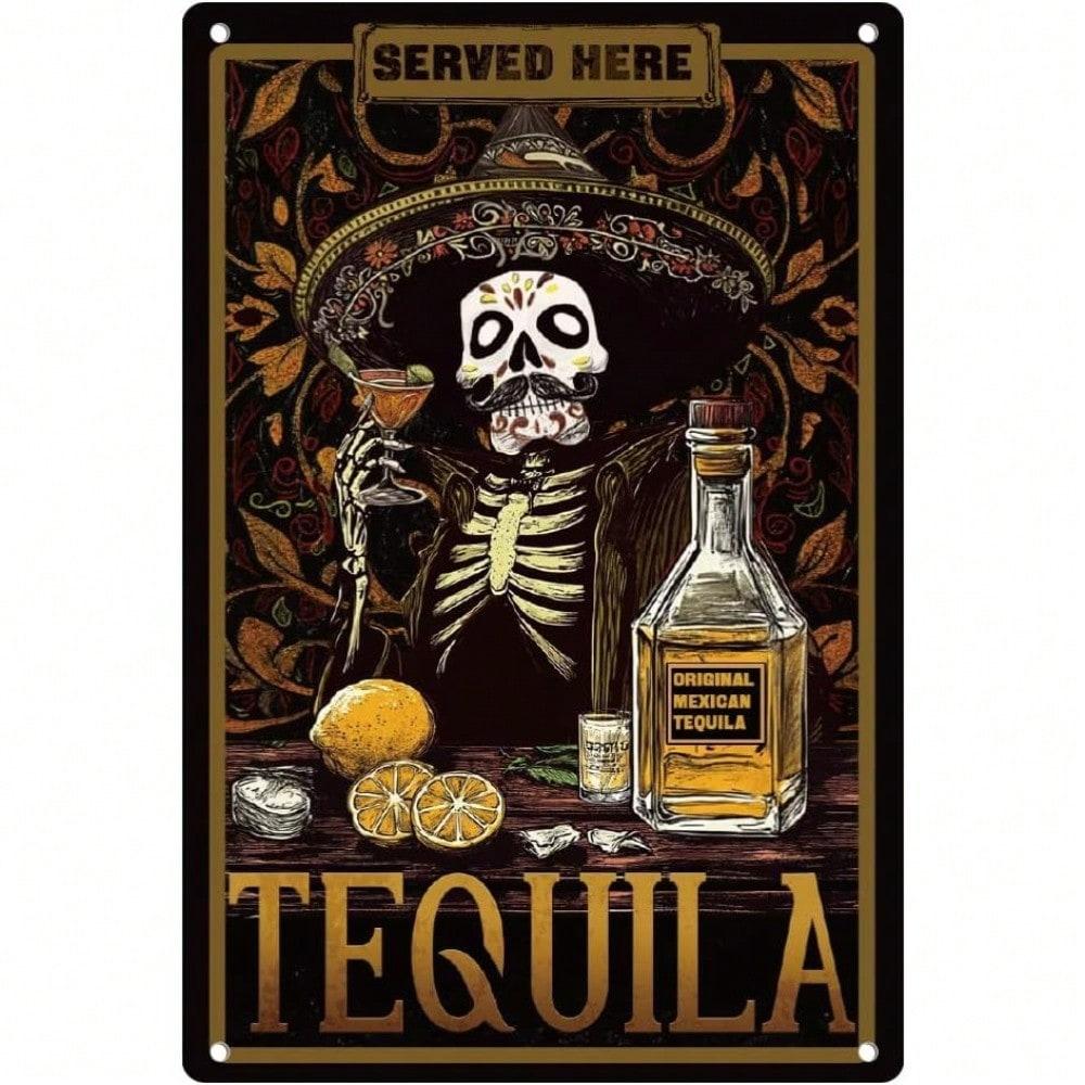 Винтажная жестяная табличка 8x12 Настенное искусство Мексика ТЕКИЛА Пиво Металлический плакат Домашний декор 20x30cm