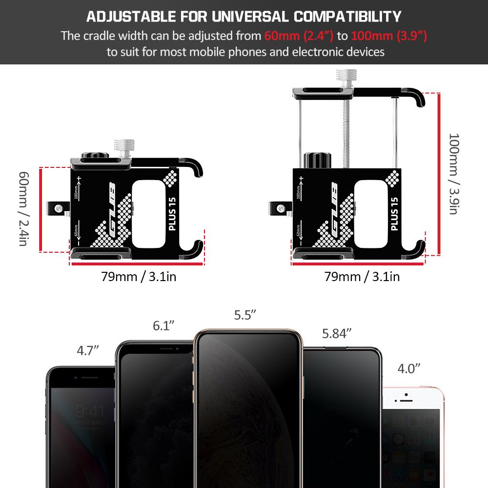 Aluminium Fiets Telefoonhouder 360 Graden Draaibaar Verstelbaar Anti-Slip Fietsen Fiets Stuur Telefoon