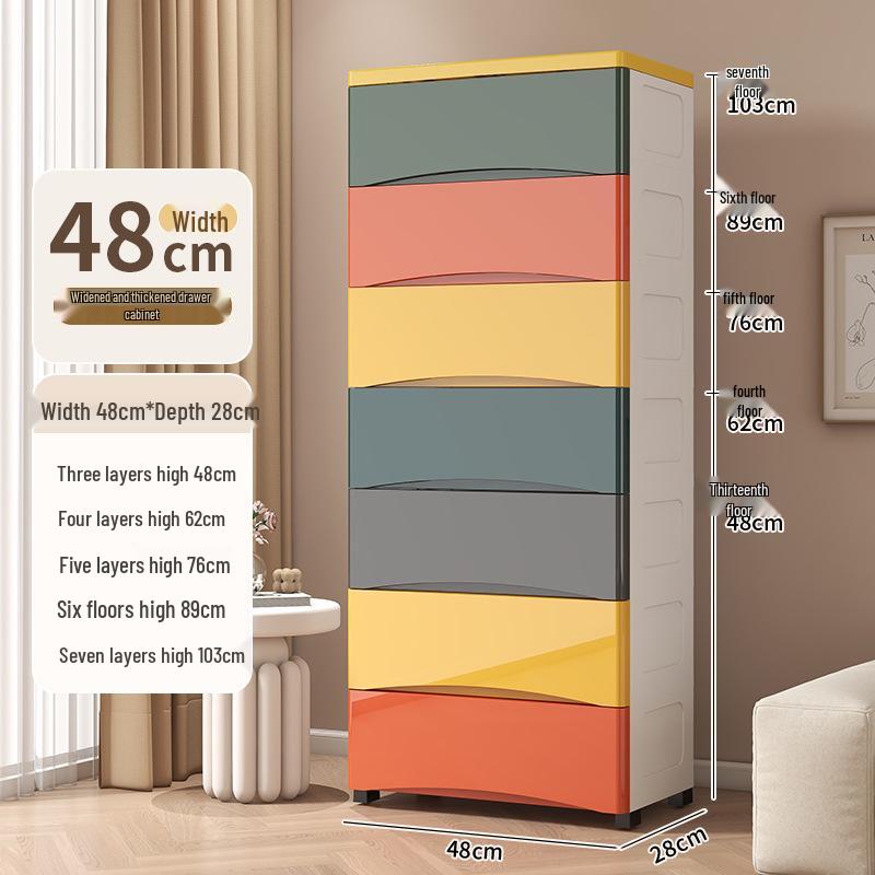Five-Drawer Plastic Storage Cabinet for Household Organization