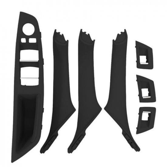 7PCS Inner Door Panel Handle Pull Trim Cover For BMW 5 Series 2010-2016 F10 F11