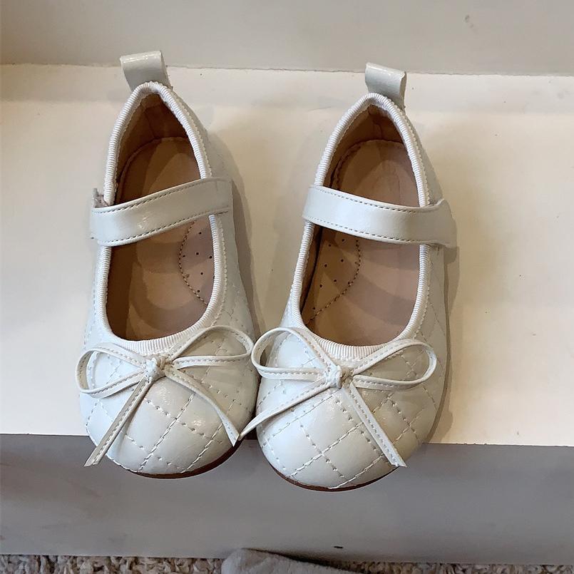 Korean Style Plaid Children's Shoes Girls' Small Leather Shoes Soft Sole Princess Shoes Shallow Mouth Baby Single Shoes