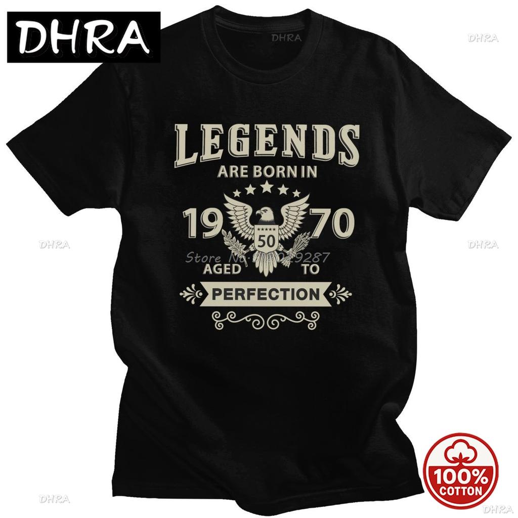 Vintage Legends Are Born In 1970 Tshirt Unisex Short Sleeve Cotton Soft Tee Top Age To Perfection Tshirt 50 Years Birthday Gift Tee