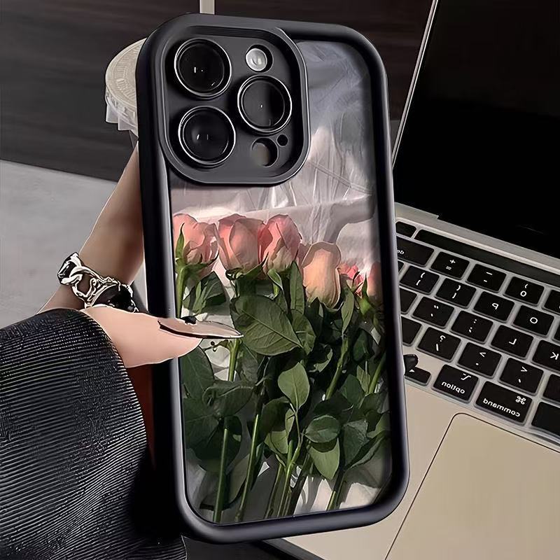 Foreign trade rose is suitable for iphone16pro mobile phone case Apple 1514 Japan and South Korea 13promax new 12x