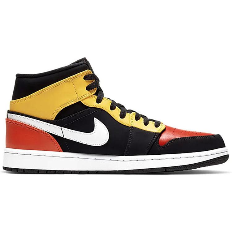 Jordan 1 Mid Black Amarillo Orange 852542-087