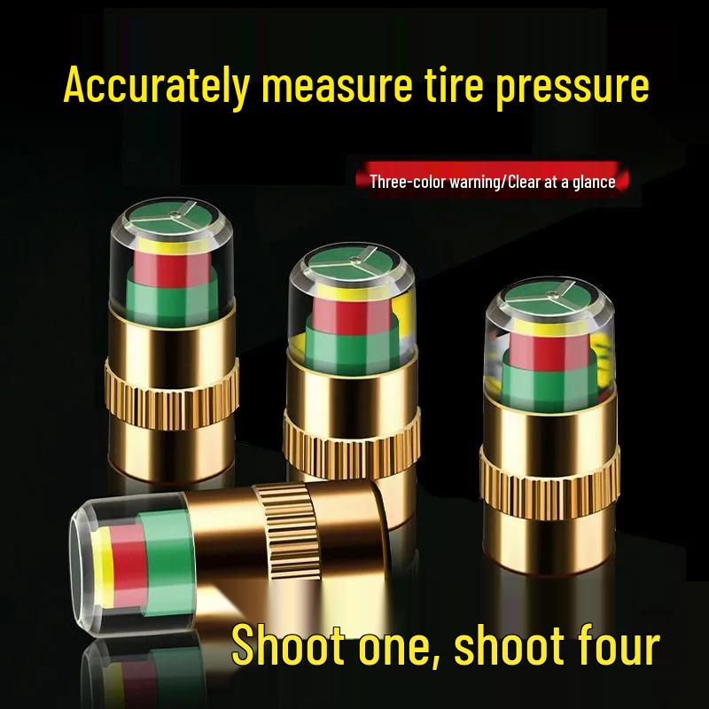 

Tire Pressure Monitoring Cap - Visual Warning Device A Plastic Core