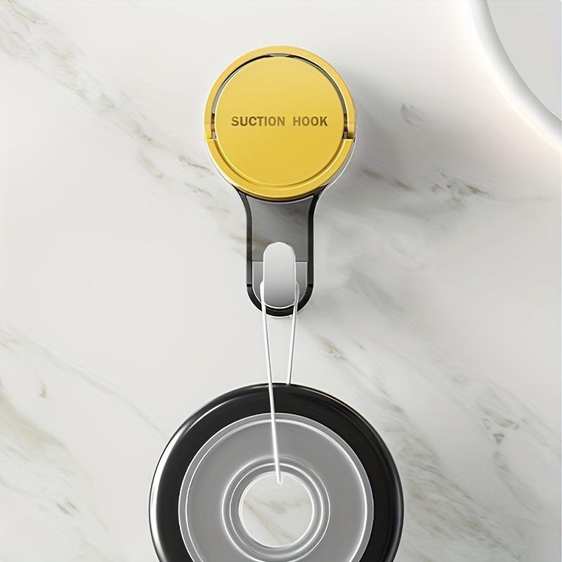 1 Stück Stark Haftender Bohrfreier Saugknopf Handtuchhalter mit Verstellbarem Haken - Selbstklebender Wandmontierter Badezimmer- & Küchenorganisator, Beschädigungsfrei Entfernbar