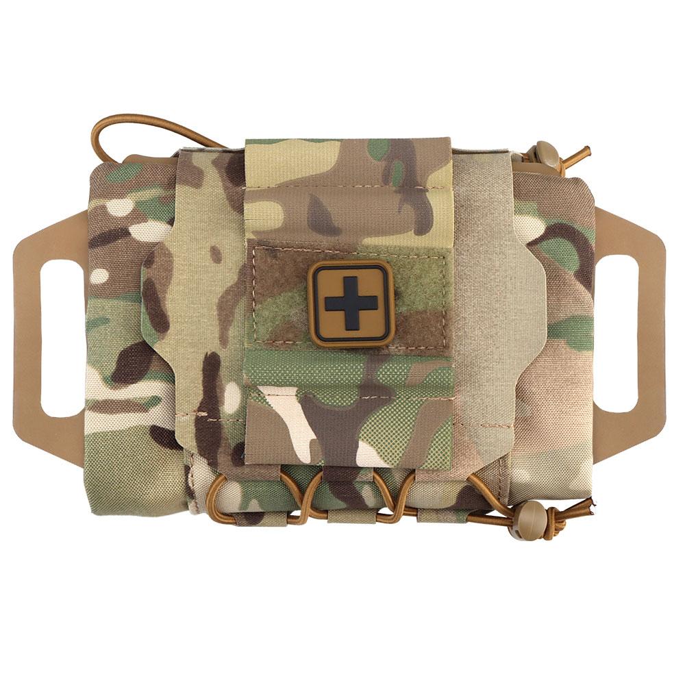 IFAK Pouch Supplies Bag Rapid Deployment First Aid Kit Molle Two-Pieces System Med Roll Carrier Attached to Belt Vest Panels