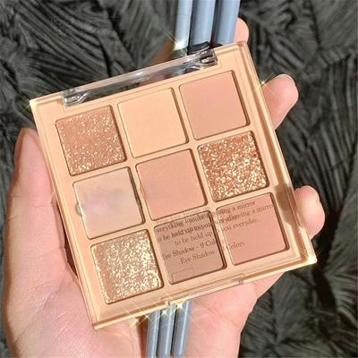 9 kolorów brokat paleta cieni do powiek cień do powiek podkład wodoodporny Nude Eye Pigment matowy połysk matowy cień do powiek w proszku zestaw do makijażu