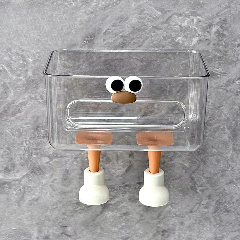 Wall Mounted Tissue Box Toilet Paper Towel Storage Box Transparent Napkin Paper Box Bathroom No Need for Punching