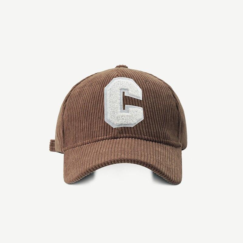 Fashion Corduroy Baseball Cap Ladies Letter C Snapback Hat Women Shopping Dress Up Adjustable Casual Caps Hip Hop Hats