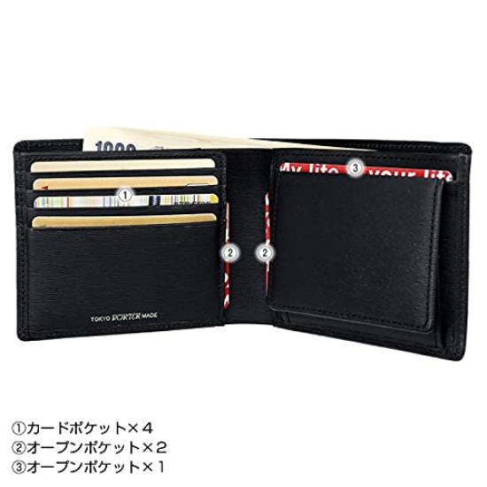 Porter CURRENT Current Wallet Bifold Wallet (Genuine Leather, Navy)